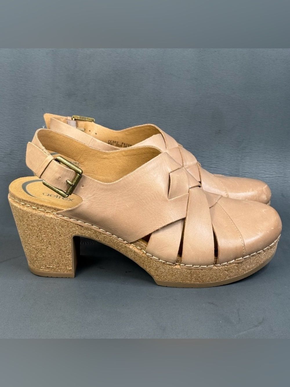 Aetrex Paige Leather Platform Slingback Clogs womens size 10 new